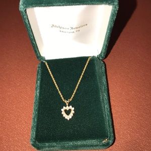 14K Gold Diamond Heart Pendant